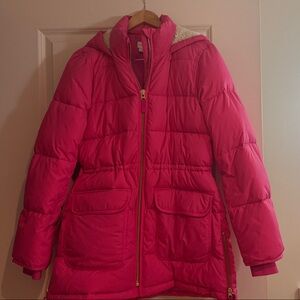 J. Crew Pink Puffer Jacket